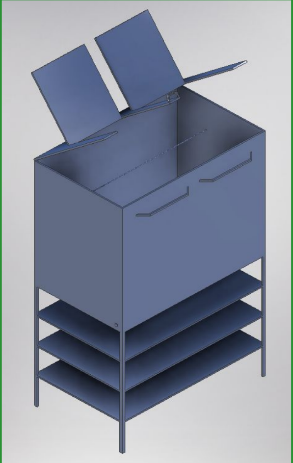 Storage cabinet 3D rendered model