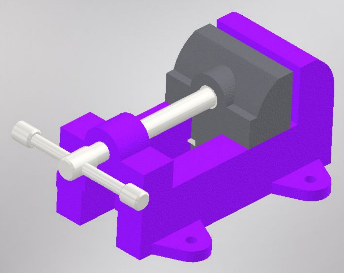 Bench vice 3D model in Autodesk Inventor