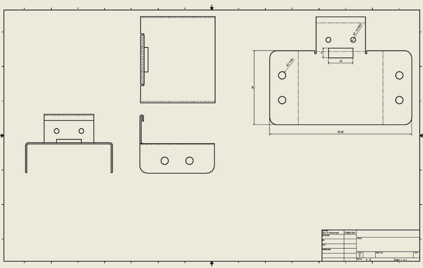 Component 2D technical drawing