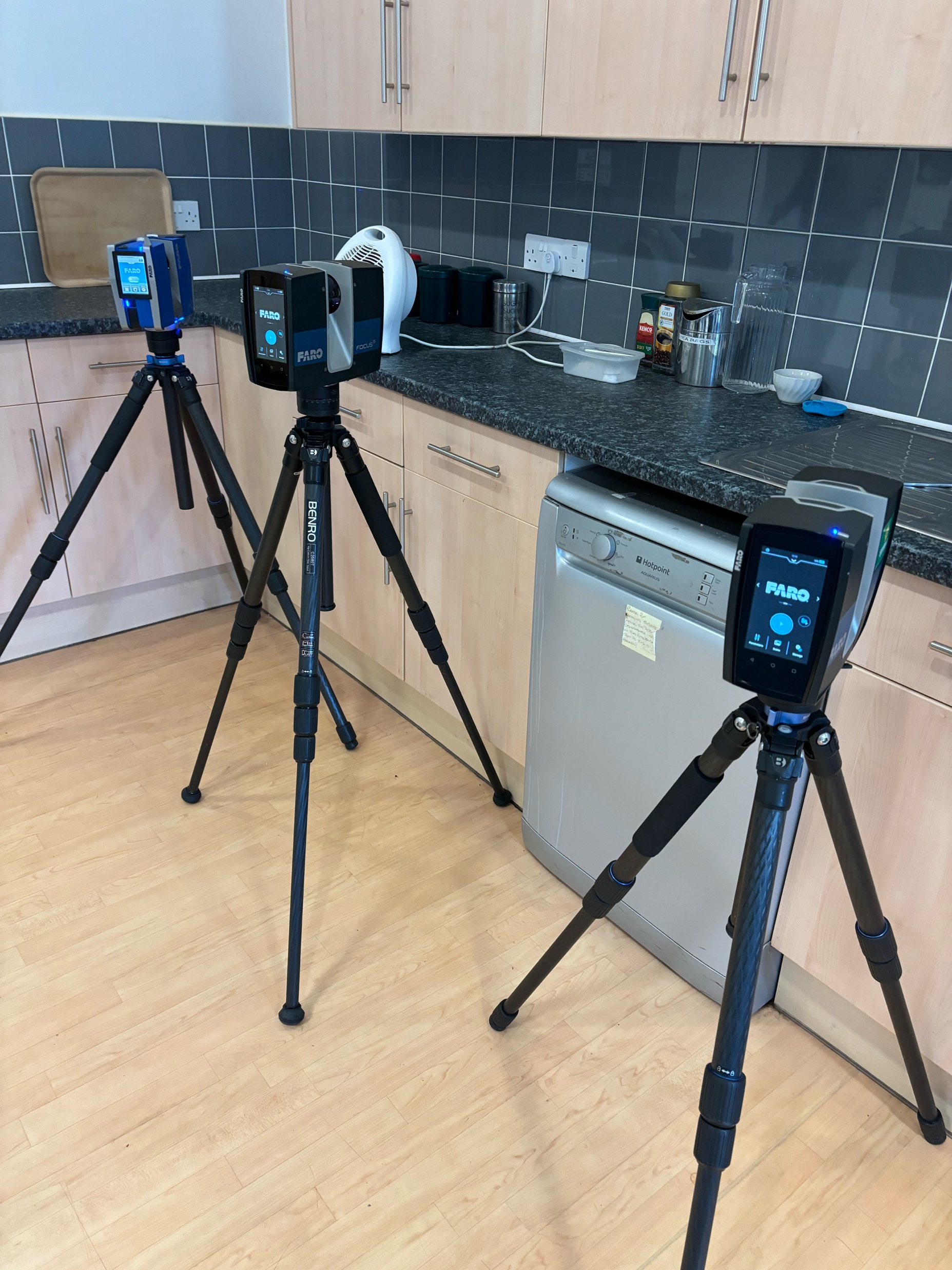 FARO Focus laser scanners set up for as-built survey