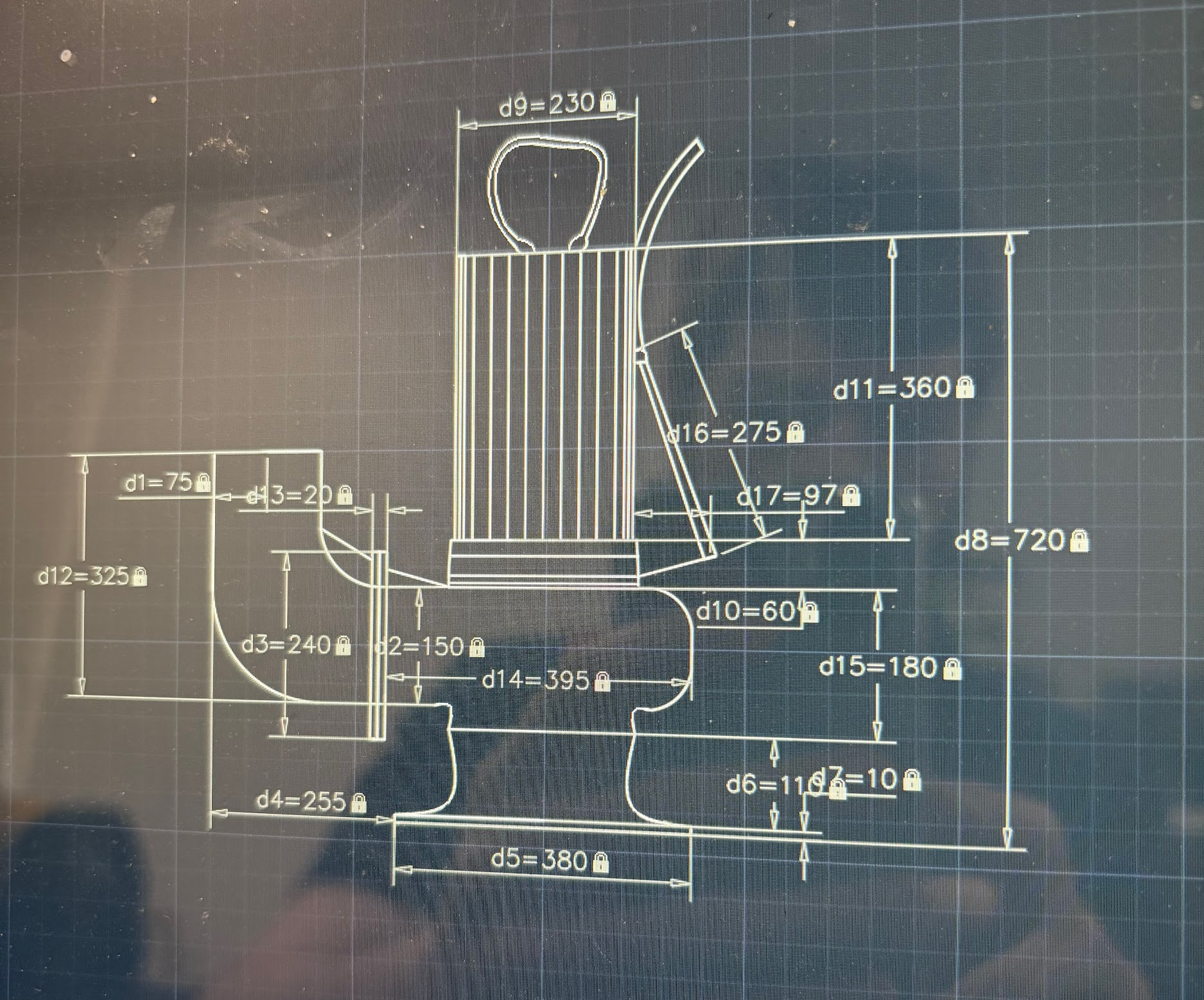CAD drawing displayed on screen
